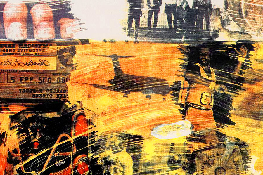 Robert Rauschenberg - Yellow Body  (Detail with Airplane)